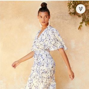 True Masterpiece White Floral Print Satin Wide-Leg Jumpsuit